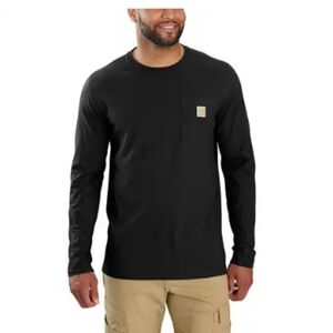 Carhartt Force Mens Classic Black Long Sleeve Tee 2XL Tall TK6656-M